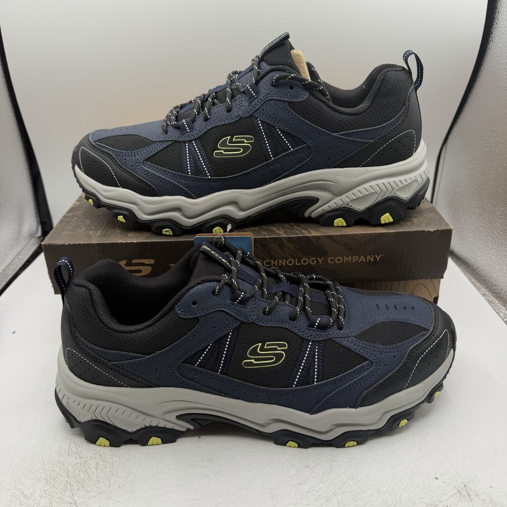 Skechers Stamina AT Upper Stitch Trail Shoes Men Sz 13 Navy Black Sneaker 237527